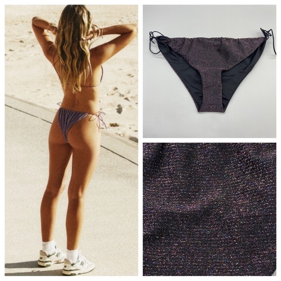 New! Free People x it’s now cool the gathered tie pant black lurex 1863 - Picture 1 of 11
